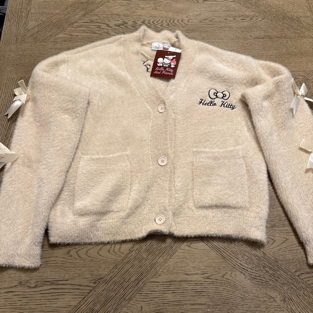 Women's Hello Kitty & Friends Graphic Cardigan - Cream NEW WITH TAG L